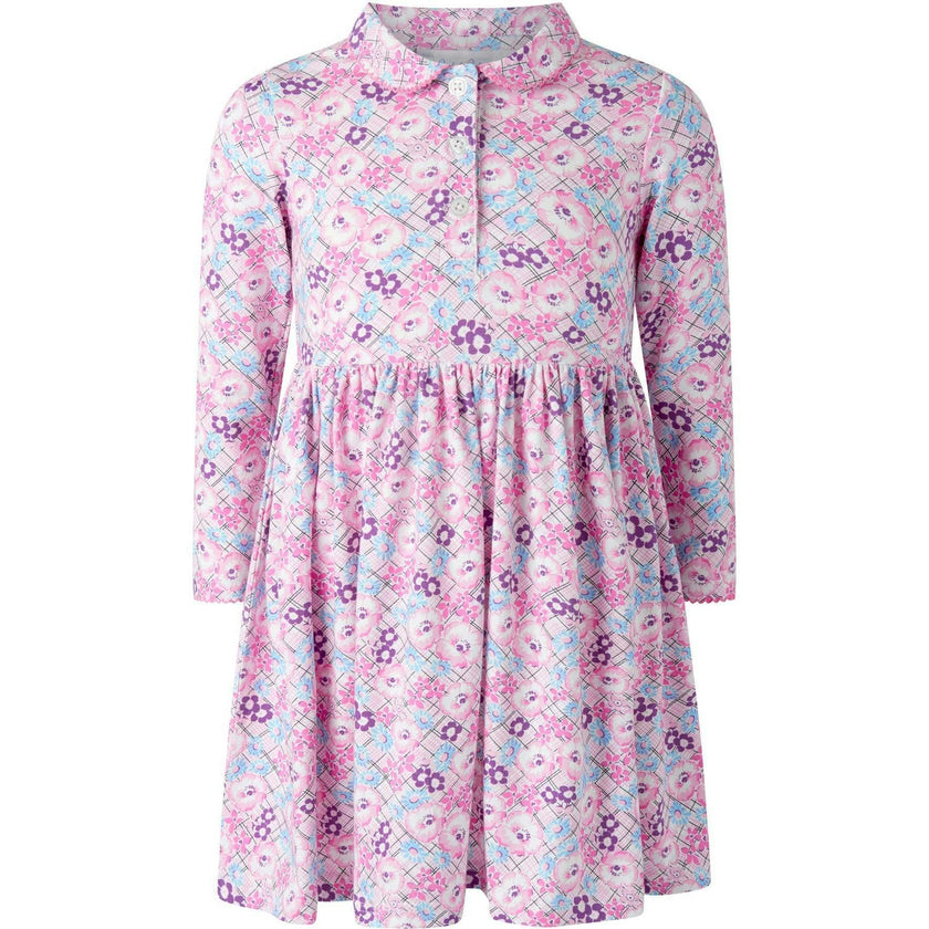 Floral Check Jersey Dress