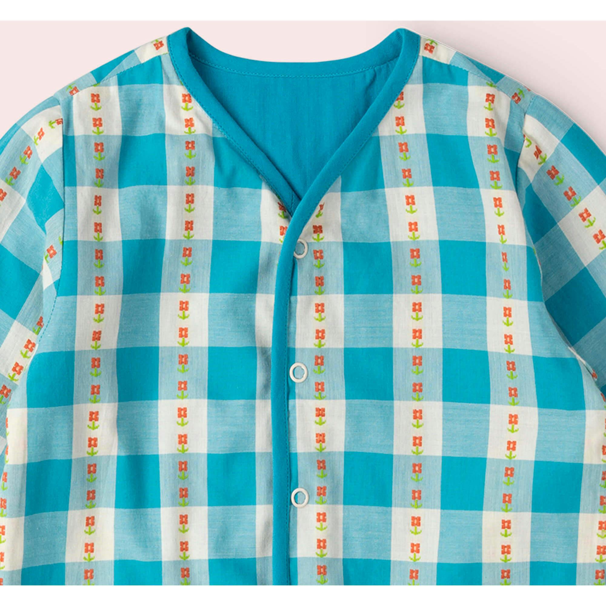 Blue Flowers Reversible Spring Jacket, Blue