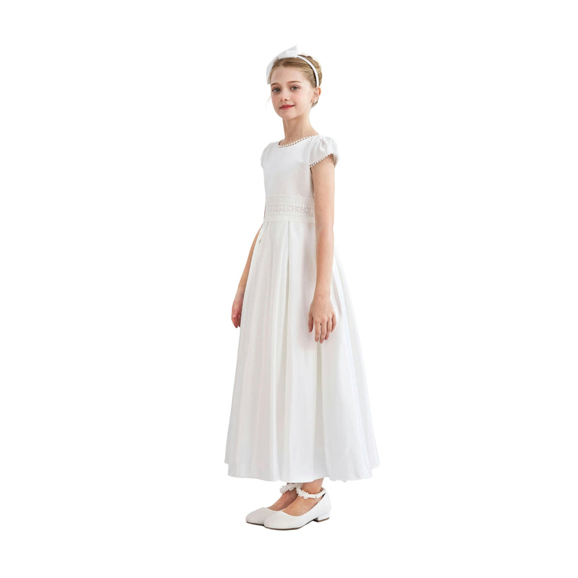 White Dalmira Puff Sleeve Formal Dress