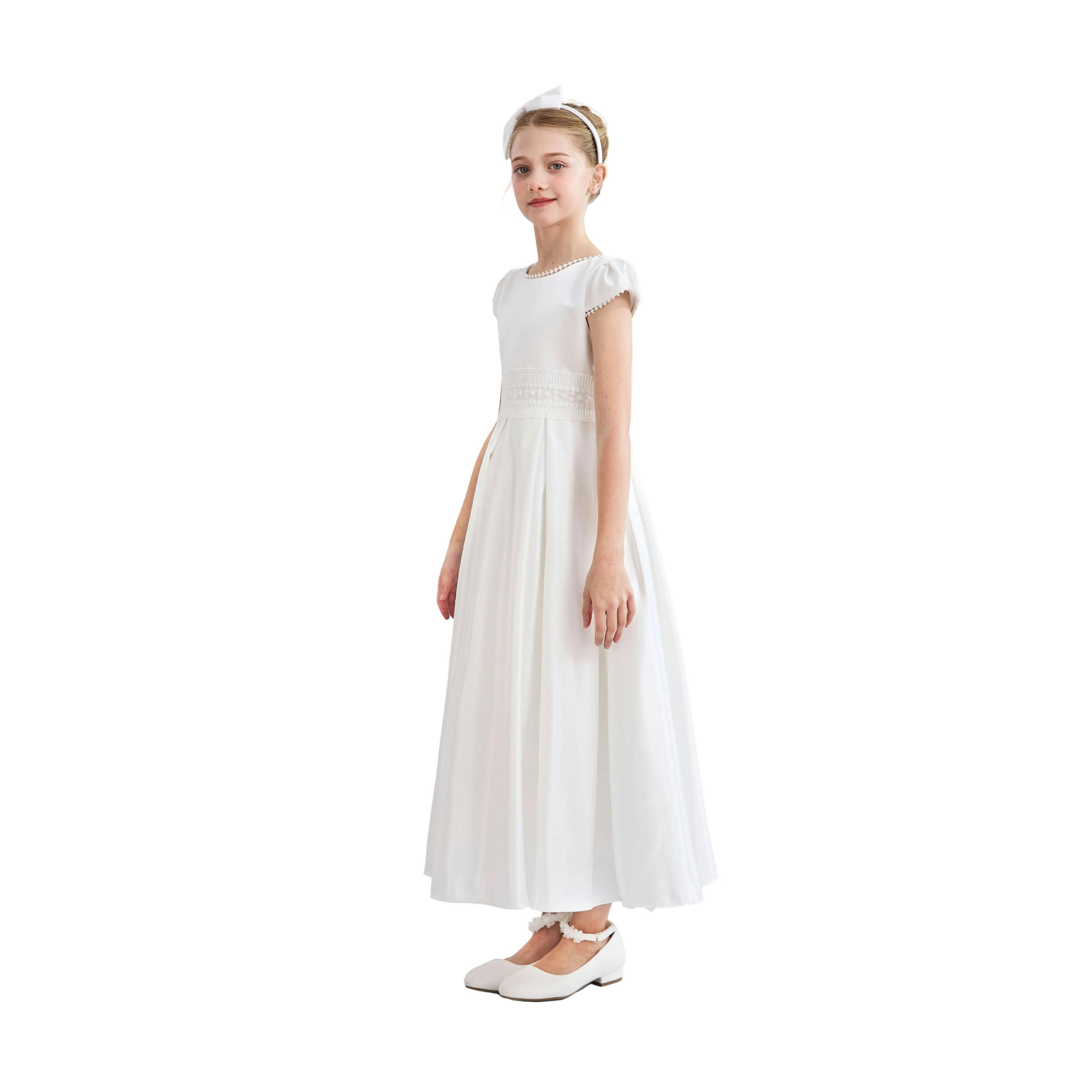 White Dalmira Puff Sleeve Formal Dress