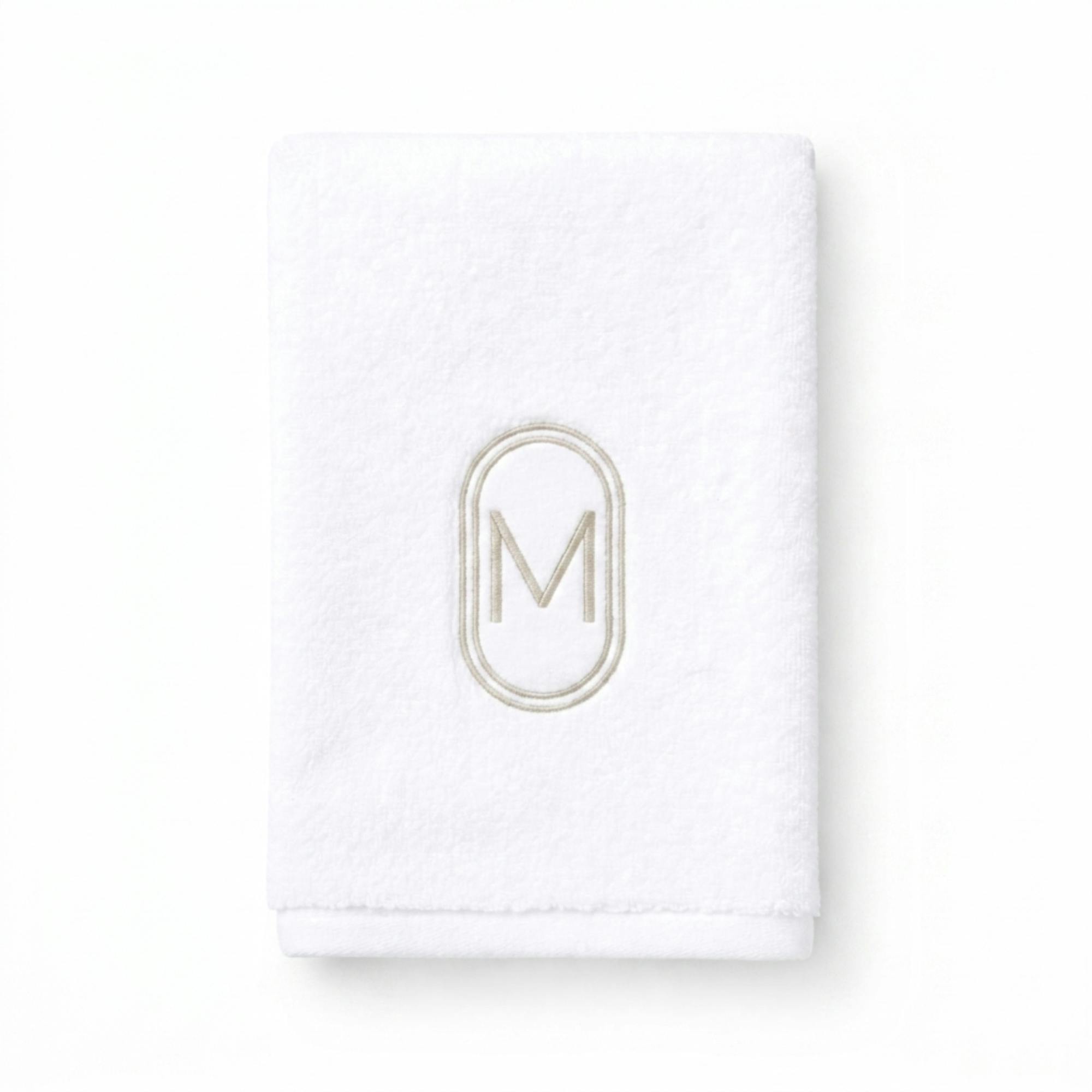 DH Oval Monogram Embroidered Fingertip Towel