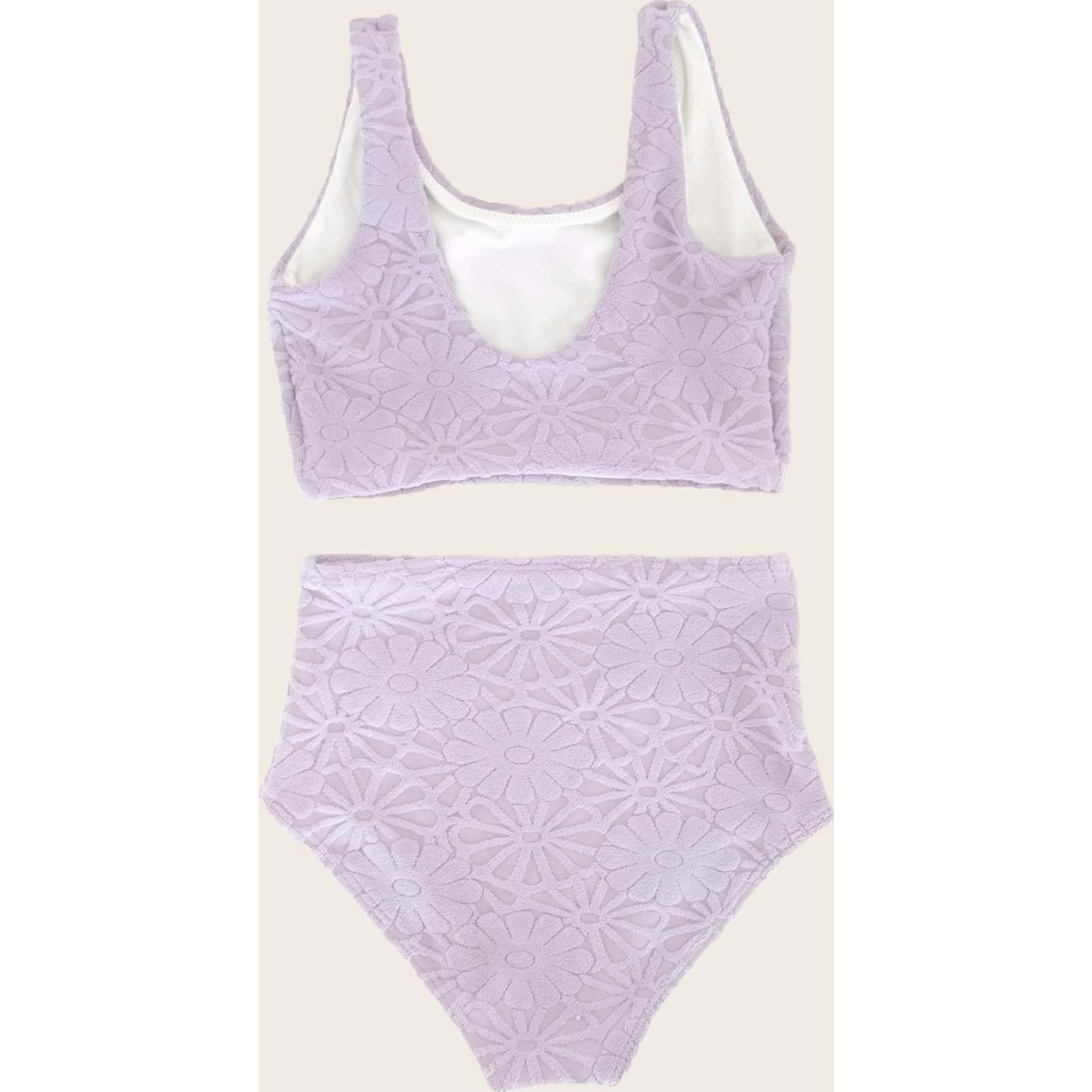 Terry Lavender Floral Two Piece Tank