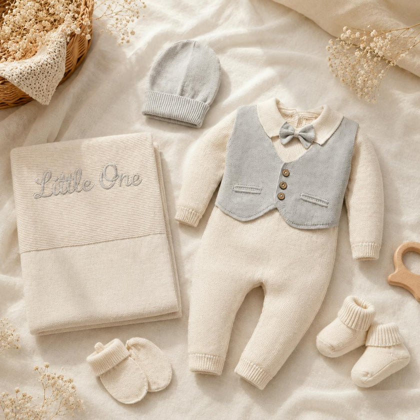 Baby Boy Organic Cotton Little One Newborn Coming Home Outfit Set