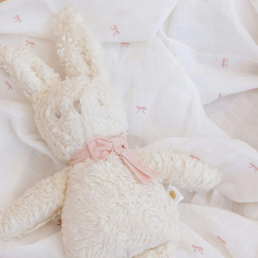 Swaddle and Charlie Bunny Plush Toy Set - Pink Bow