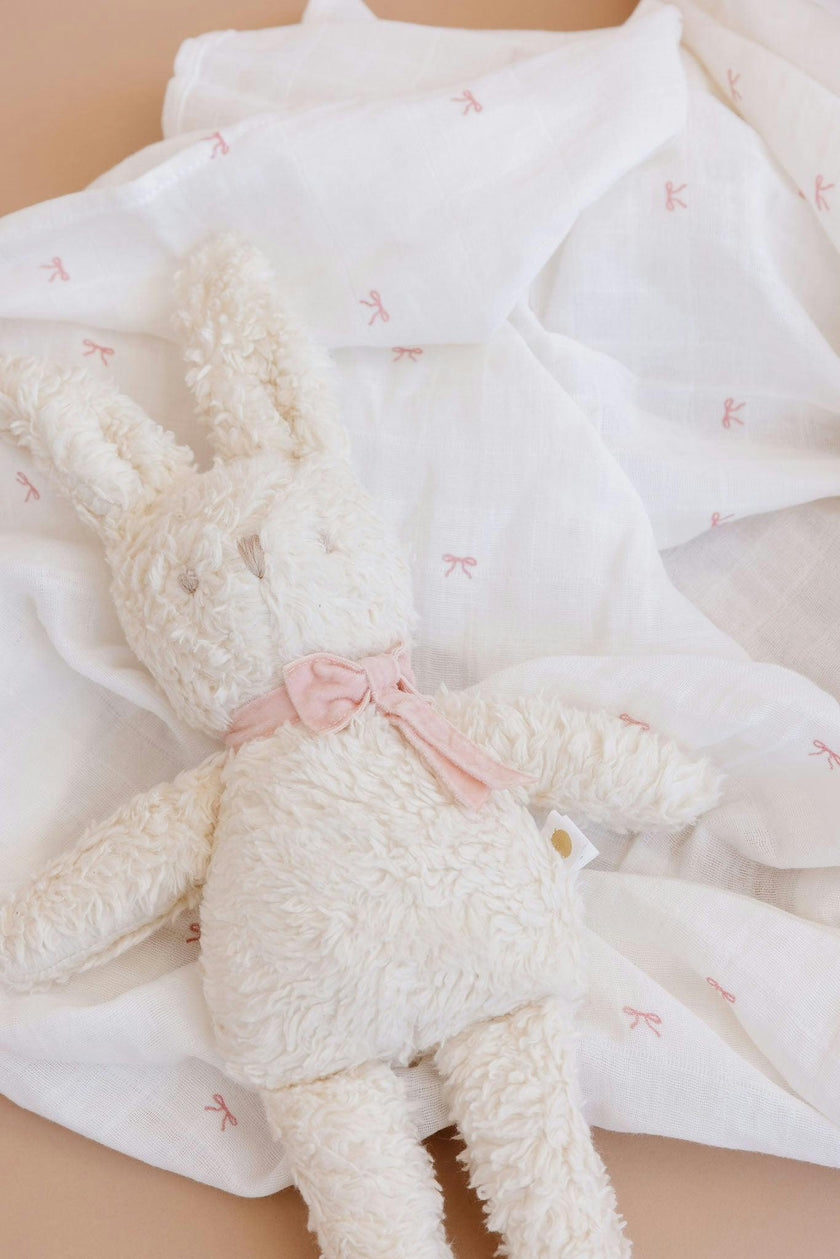 Swaddle and Charlie Bunny Plush Toy Set - Pink Bow