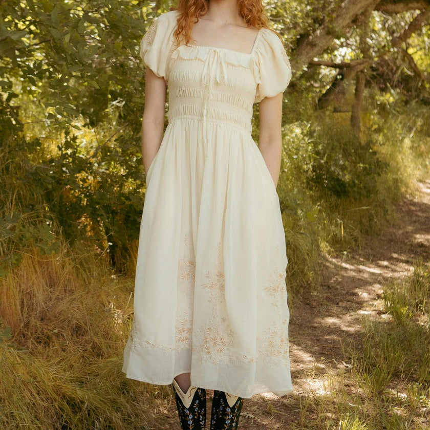 Mae Dress in Metallic Thread