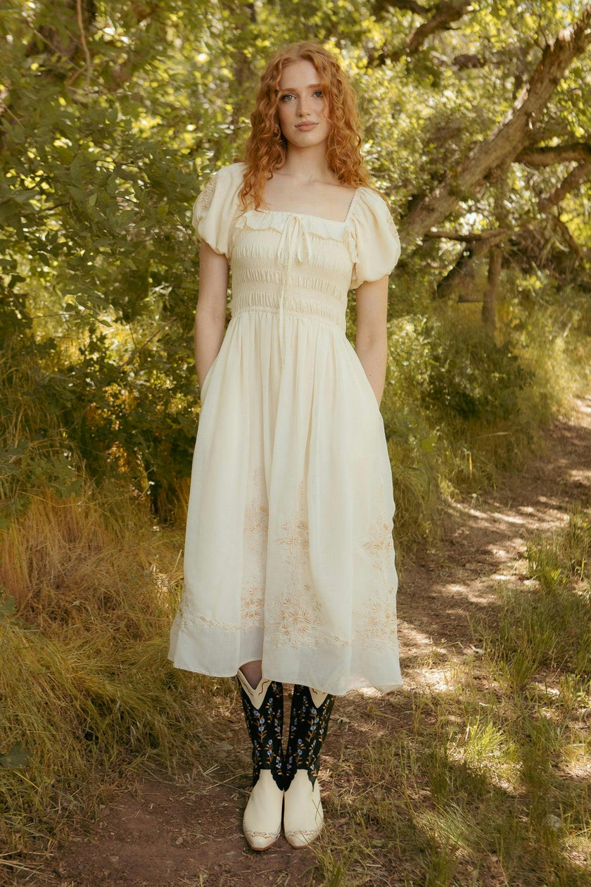 Mae Dress in Metallic Thread