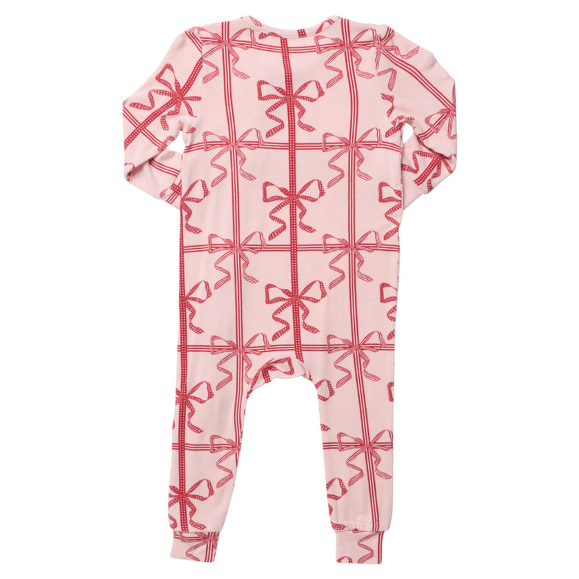 Baby Bamboo Romper - Pink Present Bow