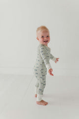 Baby Boy Long Sleeve Zip Romper in Golf Cart