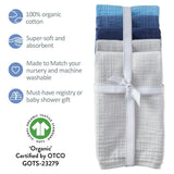 RILEY 5-Pack Crinkle Muslin Burp Cloths