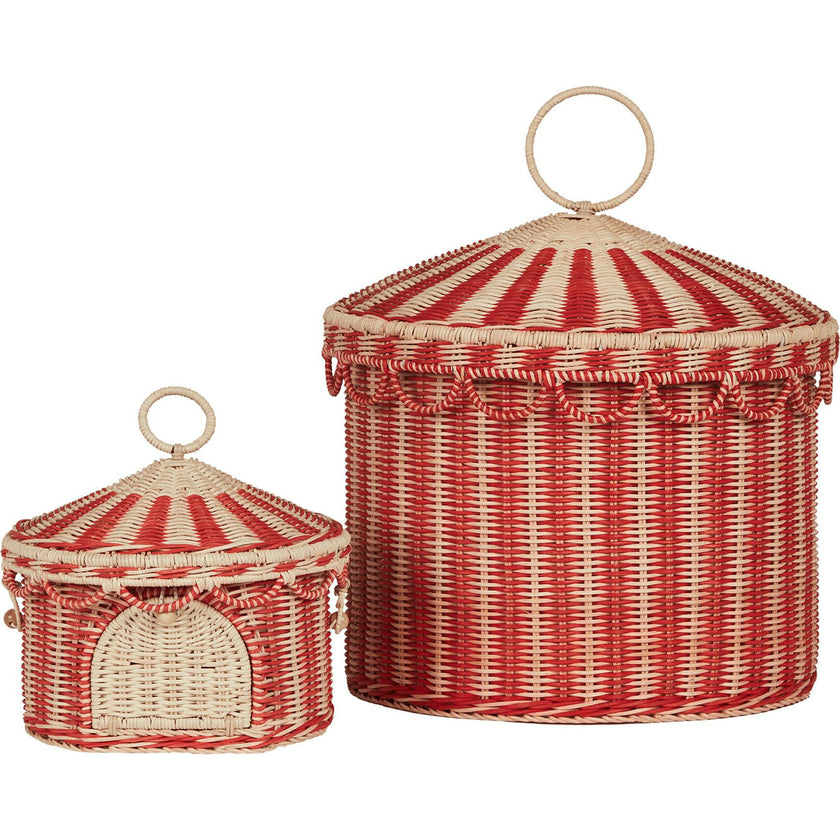 Circus Tent - Toy Basket / Red & Straw