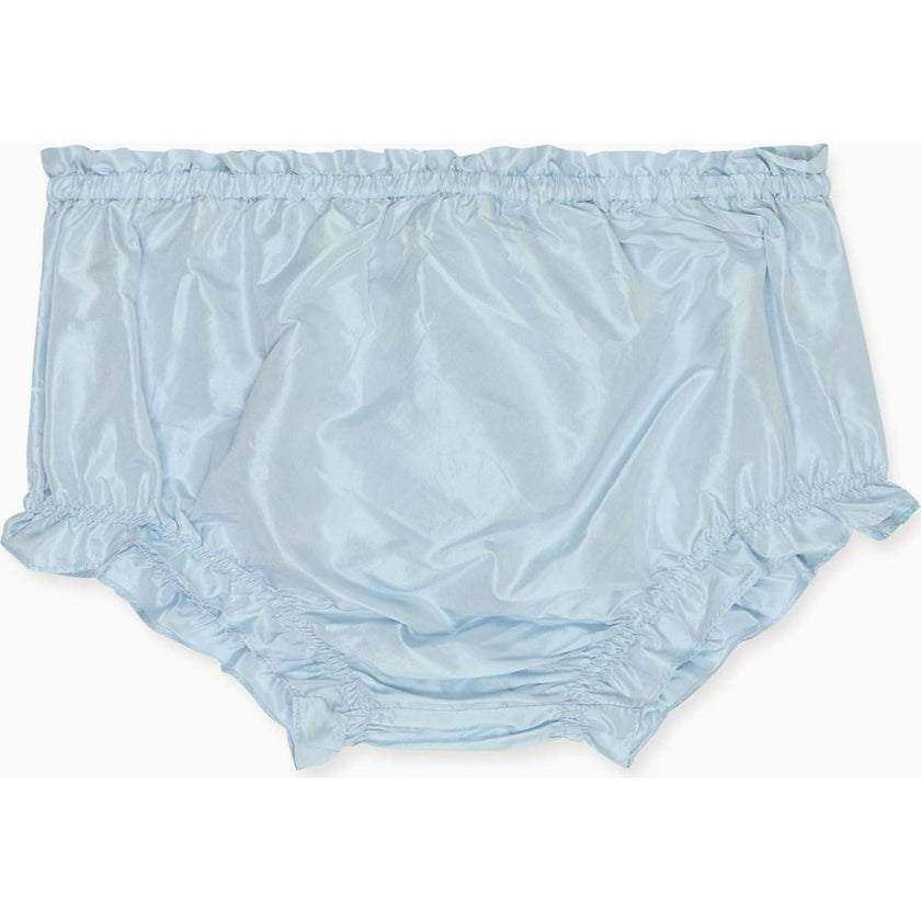 Light Blue Manon Silk Ceremony Baby Girl Bloomers