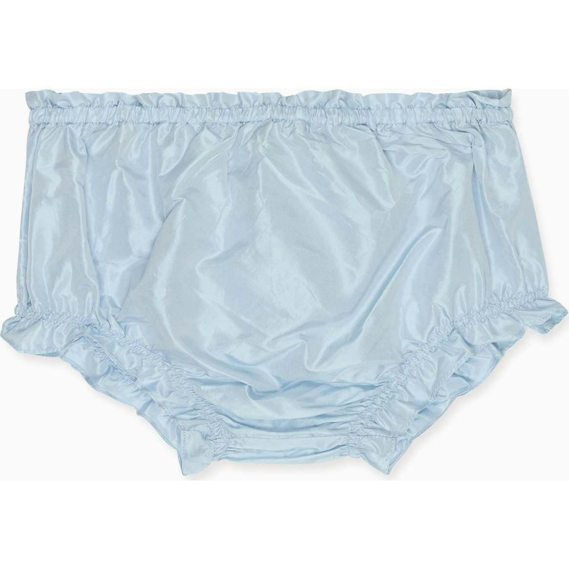 Light Blue Manon Silk Ceremony Baby Girl Bloomers