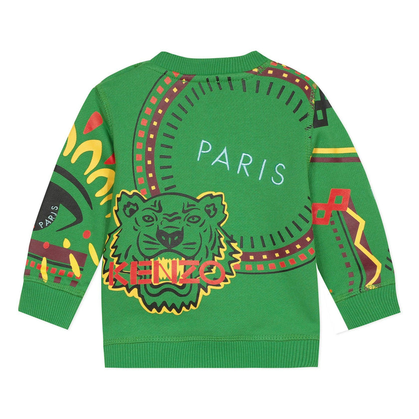 Green sweatshirt with mascots