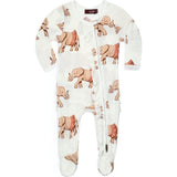 Tutu Bamboo Ruffle Zipper Footed Romper