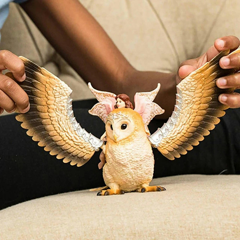 Schleich Bayala: Fairy In Flight On Glam-Owl  - 2pc Figurine Playset