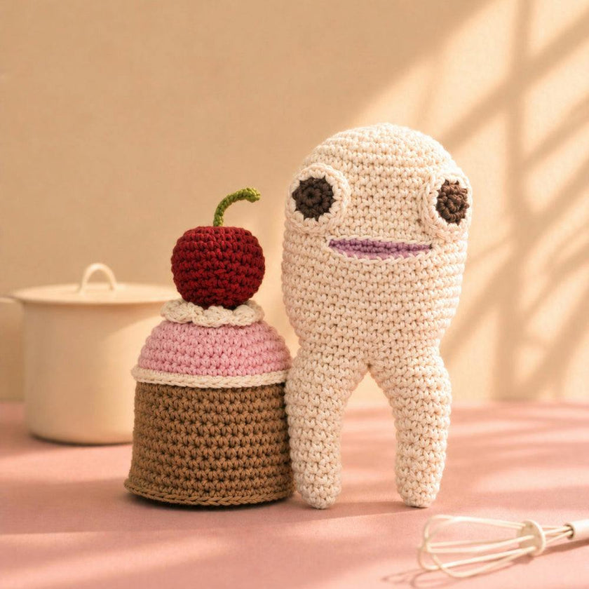 Sweet Tooth Gift Box 🦷 100% organic cotton crochet rattles
