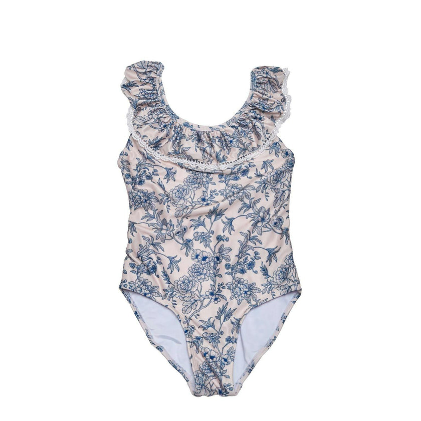 Ruffle Neckline One Piece (Sundance Print)