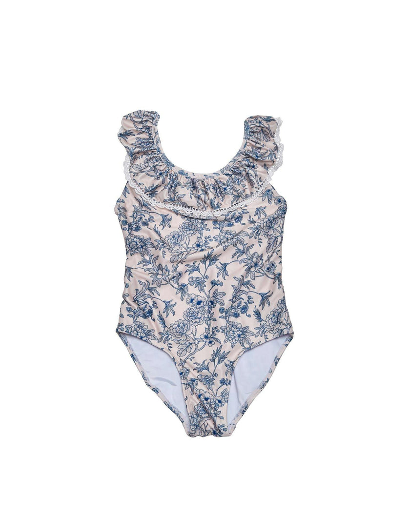 Ruffle Neckline One Piece (Sundance Print)