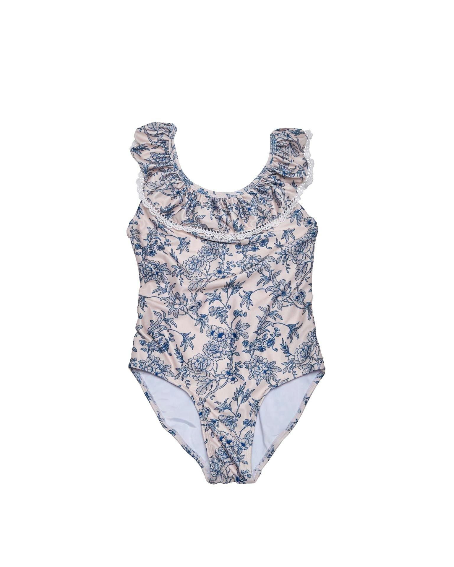 Ruffle Neckline One Piece (Sundance Print)
