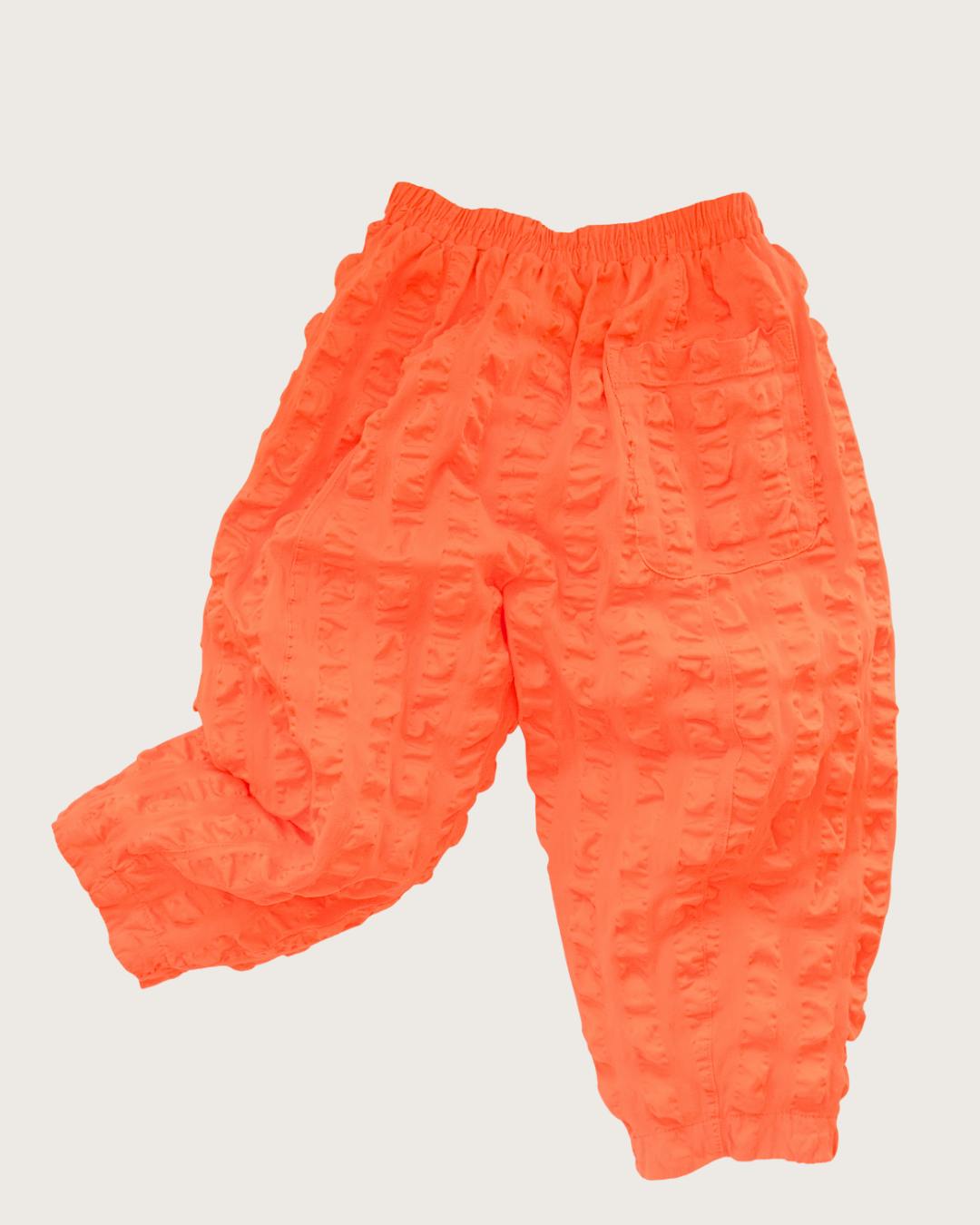 Manu Orange Giant Seersucker Trousers