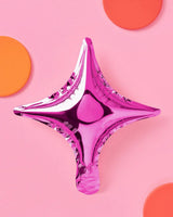 Pink Sparkle Balloon - 6 pc silver foil set