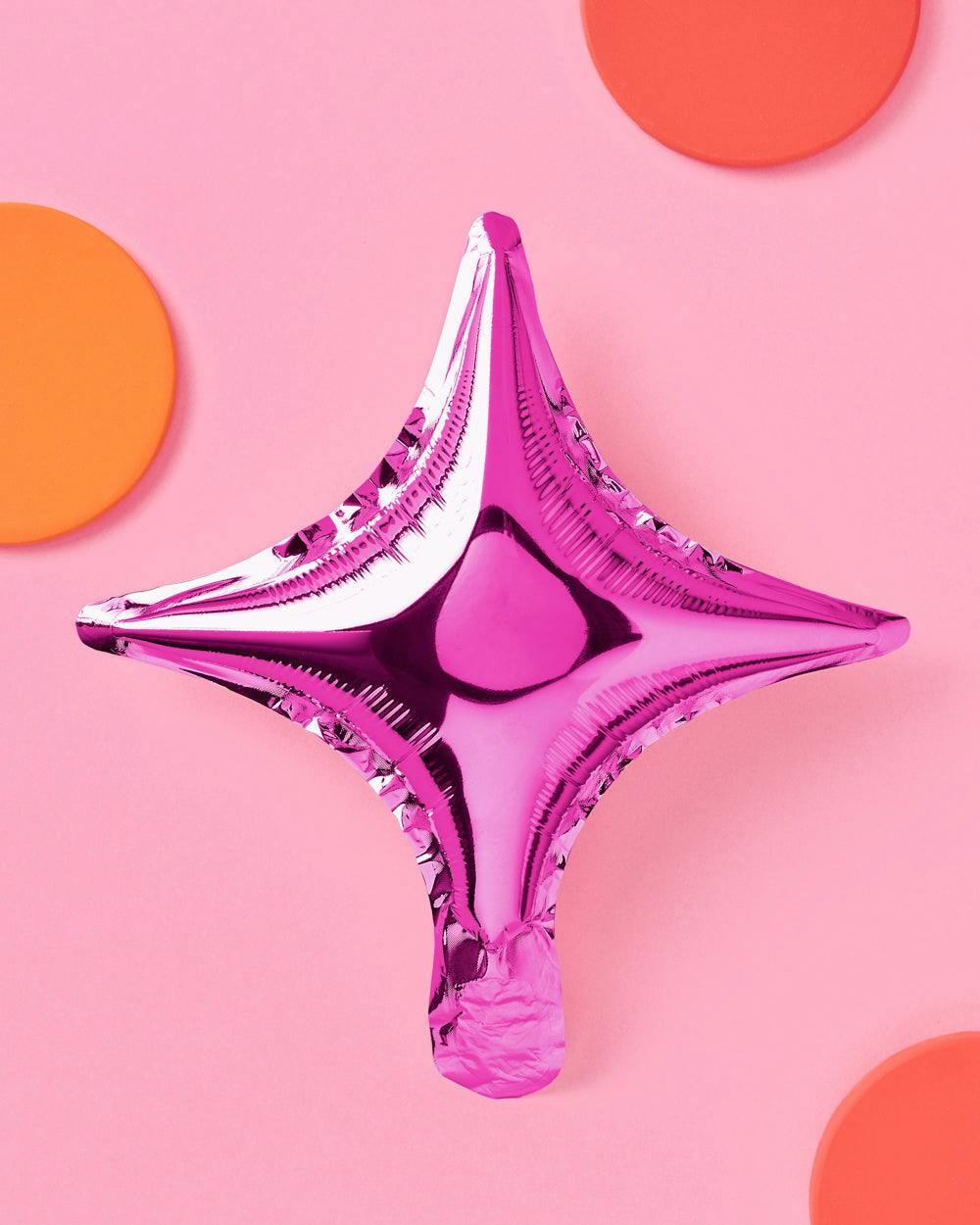 Pink Sparkle Balloon - 6 pc silver foil set