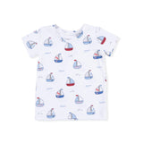 Bubbly Sailboats Blue - Short Sleeve Loungewear Set