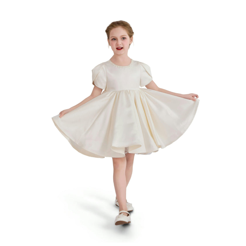 Ivory Suncrestia Pearl-Accented Occasion Dress