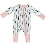 Long Sleeve Zip Romper Hair Bow