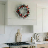 26" Flocked Pinecone, Berry & Ornament Wreath Pre-Lit