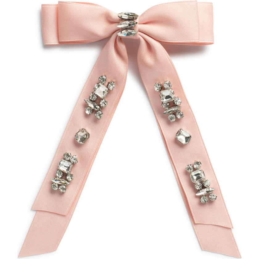 Rock Candy Rhinestone Embellished Satin Bow Clip
