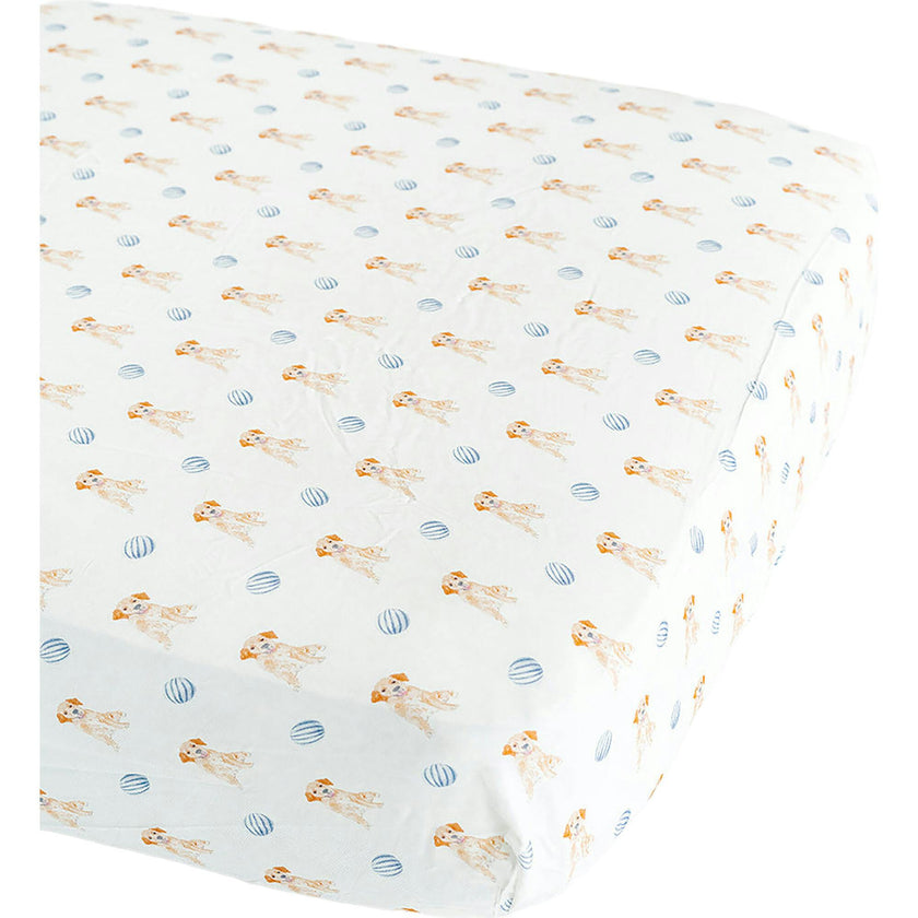 The Goldie In Blue Print Crib Sheet