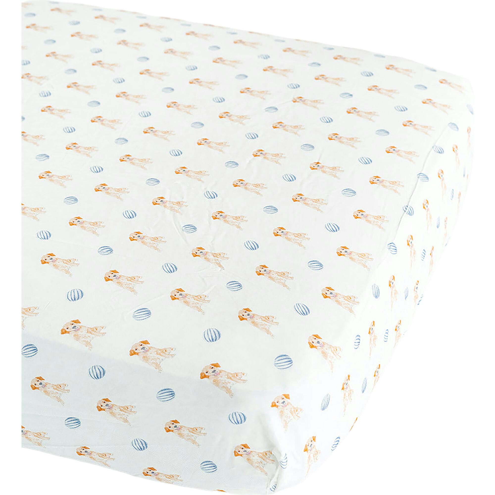 The Goldie In Blue Print Crib Sheet