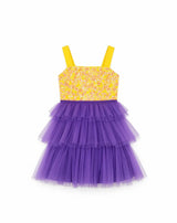 Citrus Bloom Purple Tulle Party Dress, Purple