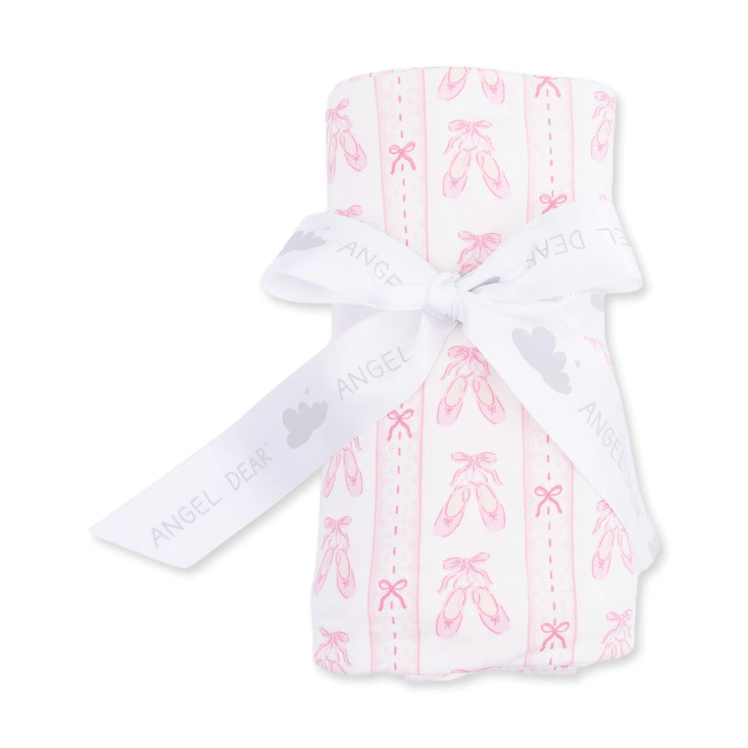 Ballet Shoes Ribbon Stripe - Swaddle Blanket