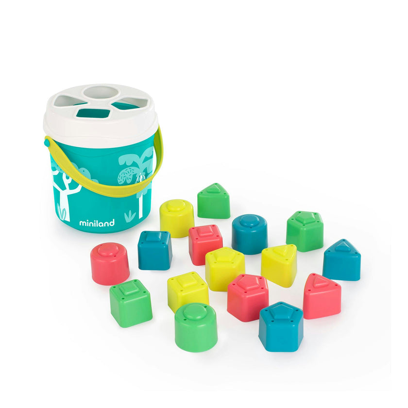Feel to Learn:&nbsp;Turquoise shape sorting bucket