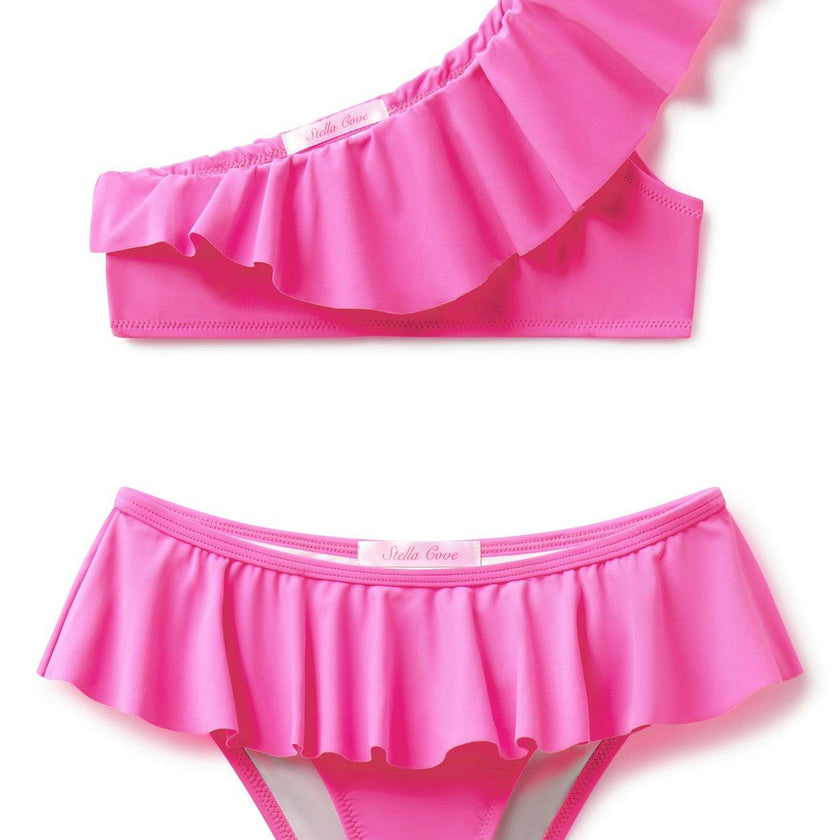 One Shoulder Ruffle Bikini