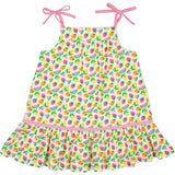 Printed Seersucker Dress With Fruit
