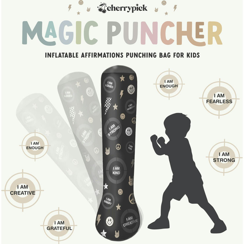 Magic Puncher - Inflatable Punching Bag for Kids with Positive Affirmations