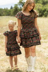 Annalise Skirt in Obsidian Vintage Poppies