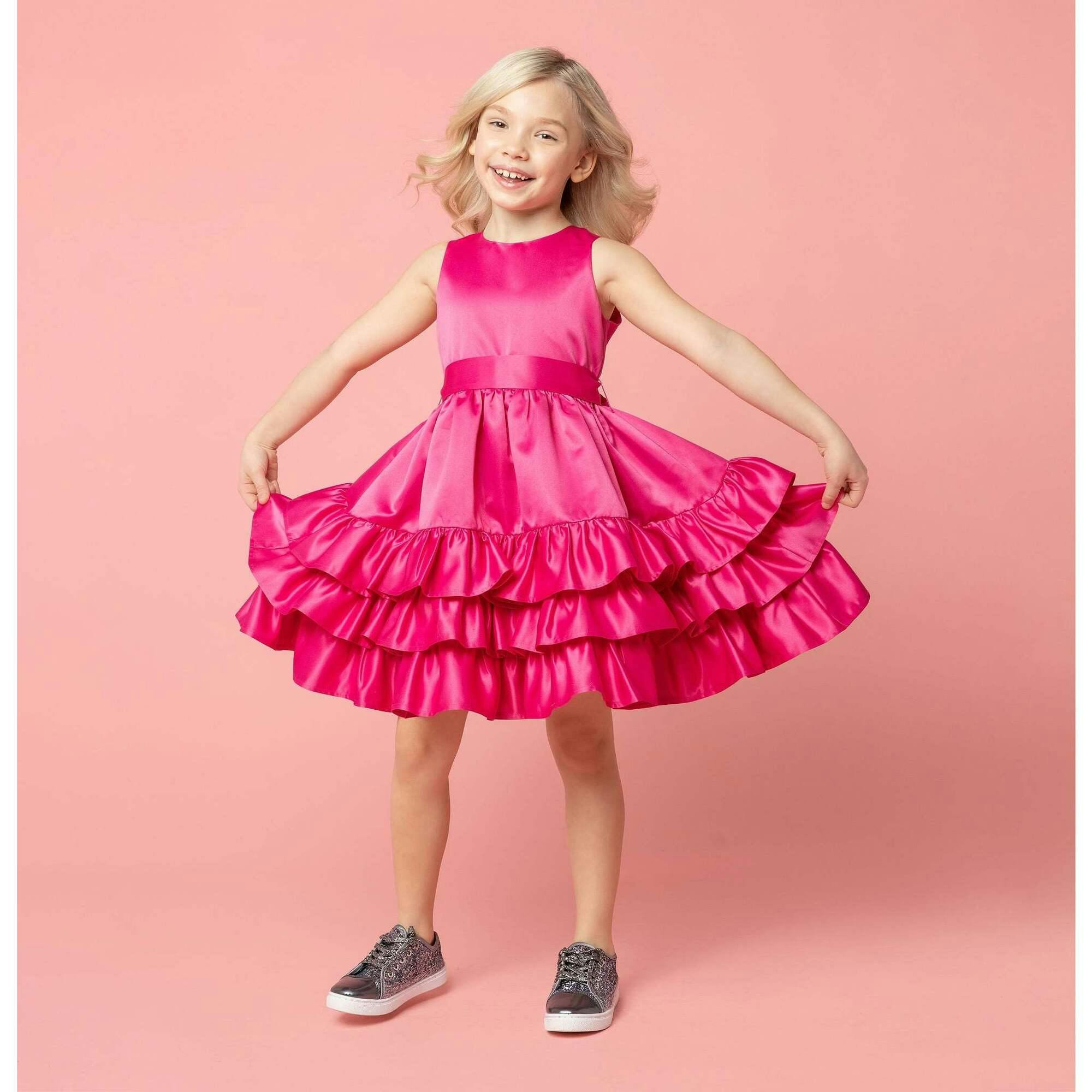 Arabella Frill Satin Party Dress