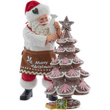 10.5-Inch Fabriché Santa Decorating Gingerbread Tree