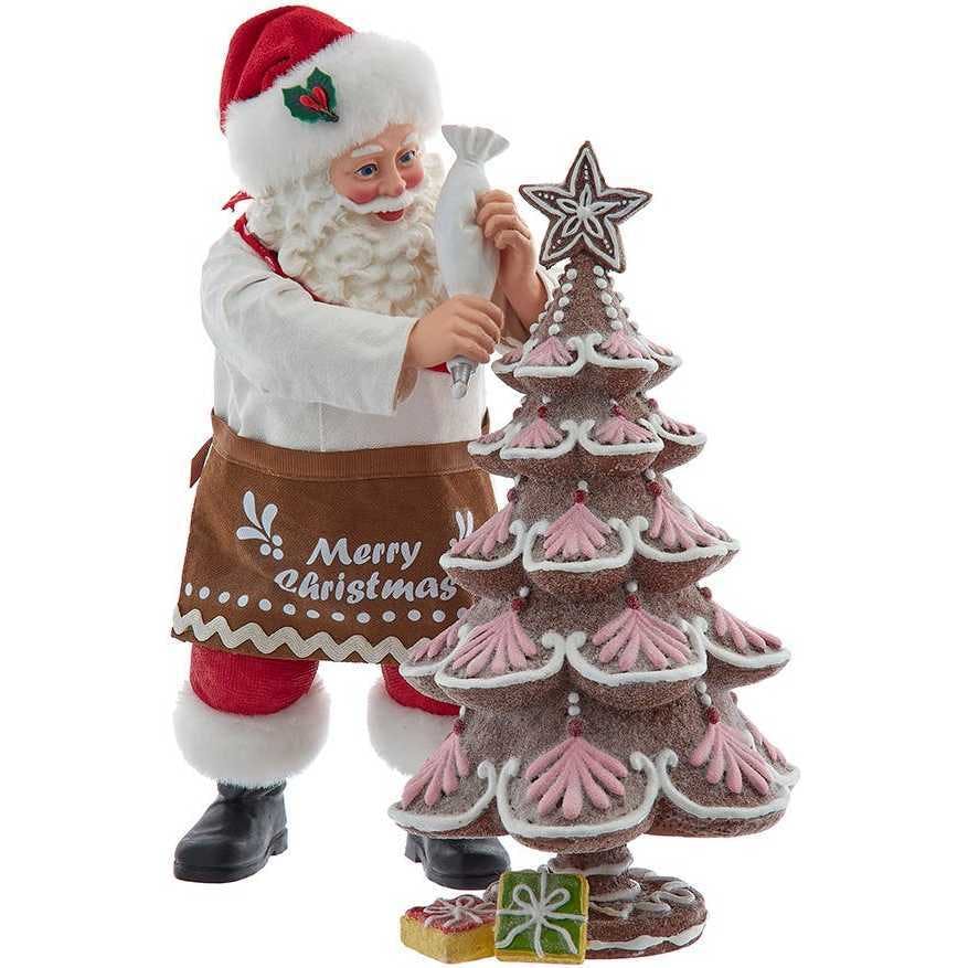 10.5-Inch Fabriché Santa Decorating Gingerbread Tree