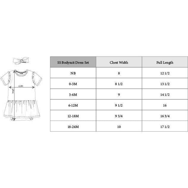 Baby Bodysuit Dress Set Patriotic Ribbon