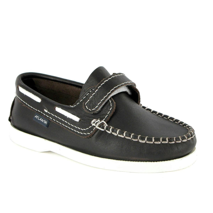 Leather Boat Shoes, Dark Brown
