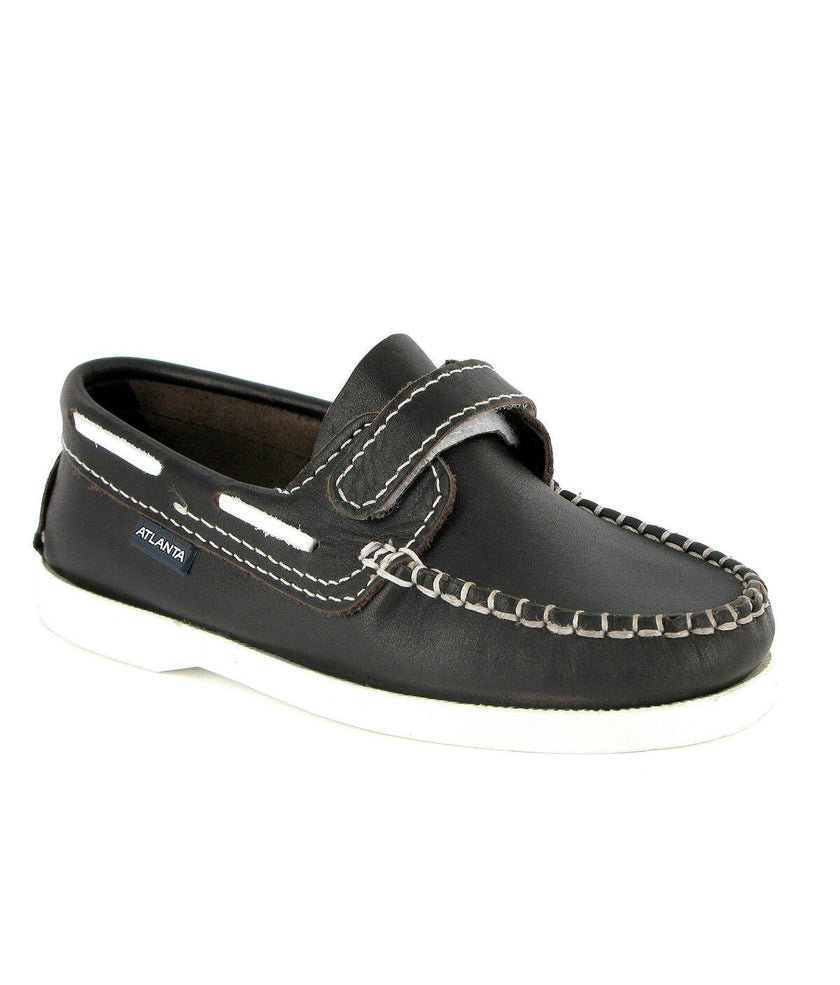 Leather Boat Shoes, Dark Brown