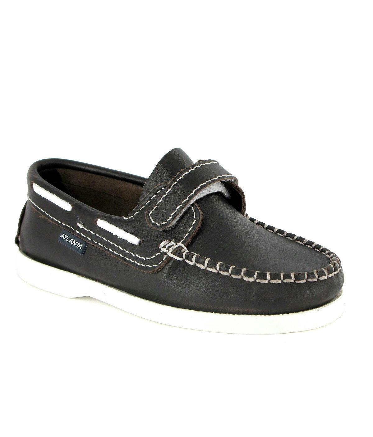 Leather Boat Shoes, Dark Brown