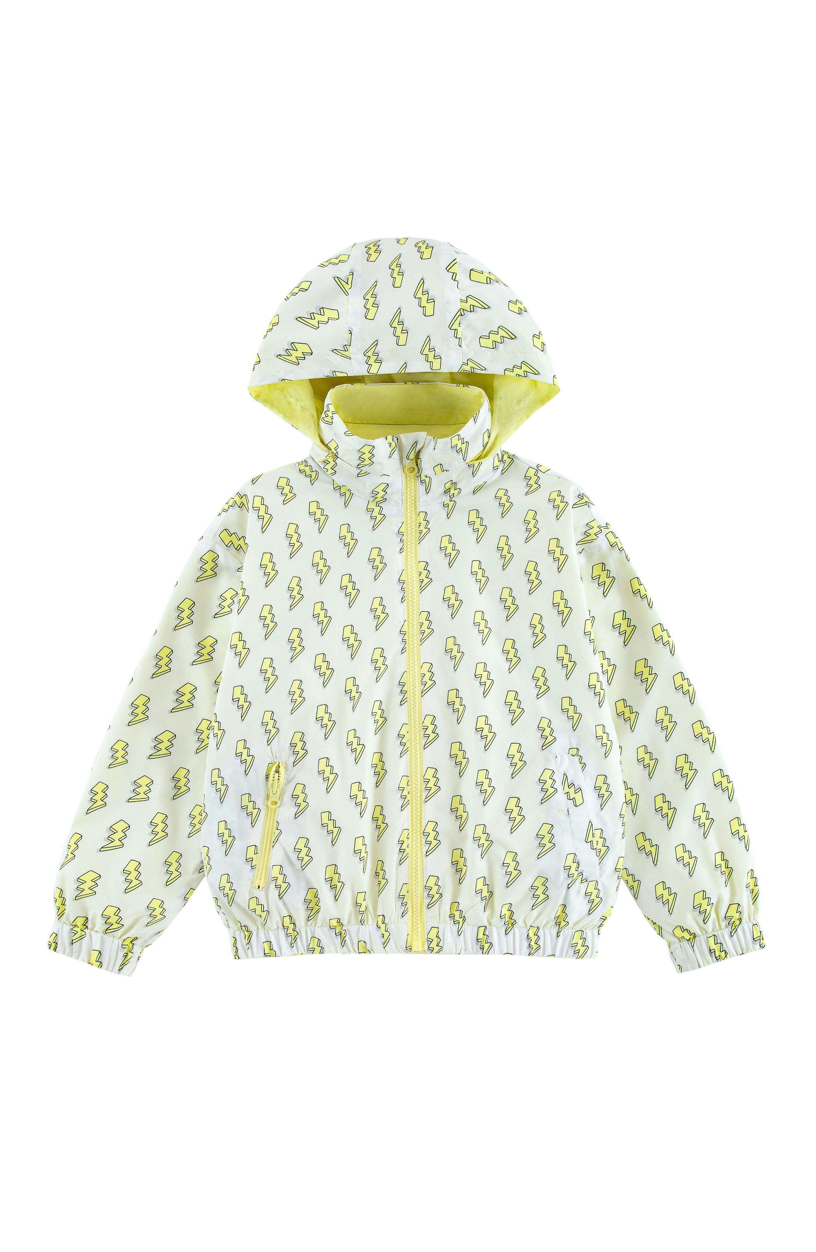 Max Reversible Rain Jacket Windbreaker, Yellow Lightning
