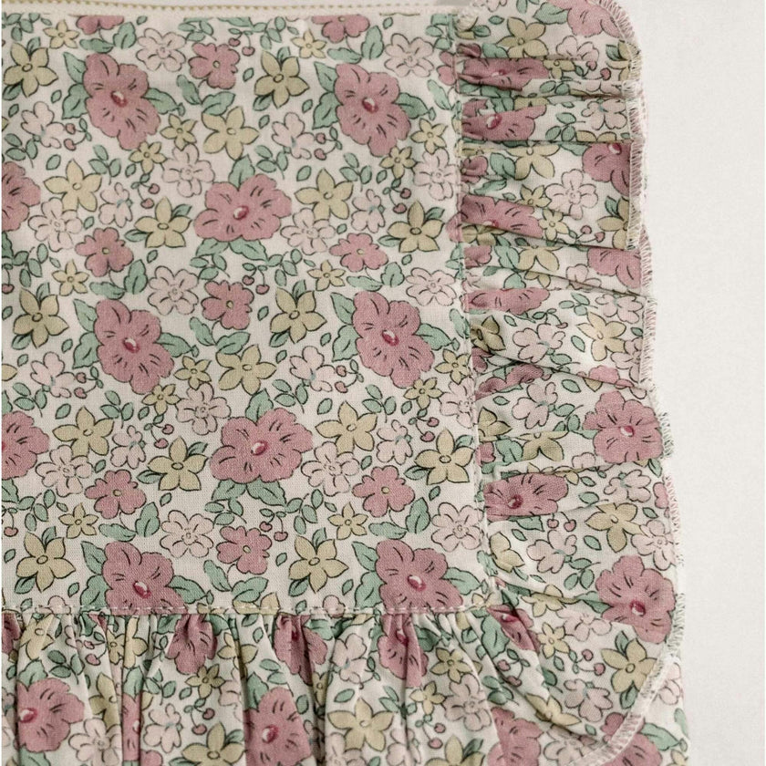 Betsy Ann Timeless Floral Ruffle Zipper Pouch